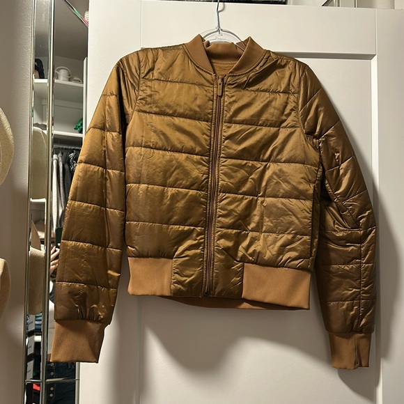 lululemon athletica Jackets & Blazers - Lululemon brown gold bomber jacket